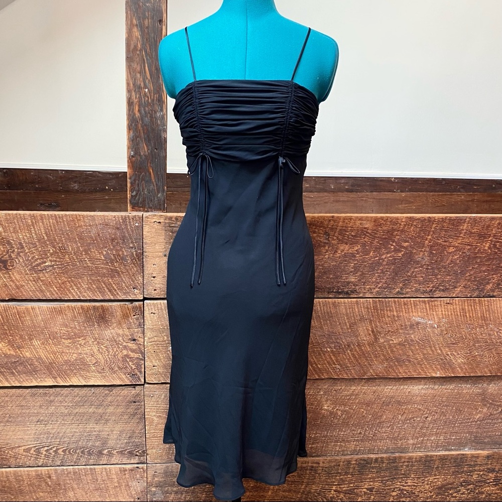 Vintage 90’s Gothic Vampire Cocktail Dress w/ Ruched Bust by DeLaru